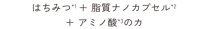 はちみつ＋脂質ナノカプセル＋アミノ酸の力