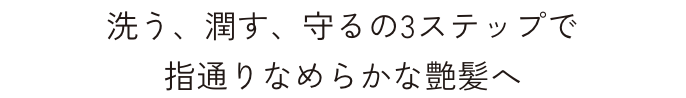 洗う、潤す、守るの3ステップで指通りなめらかな艶髪へ
